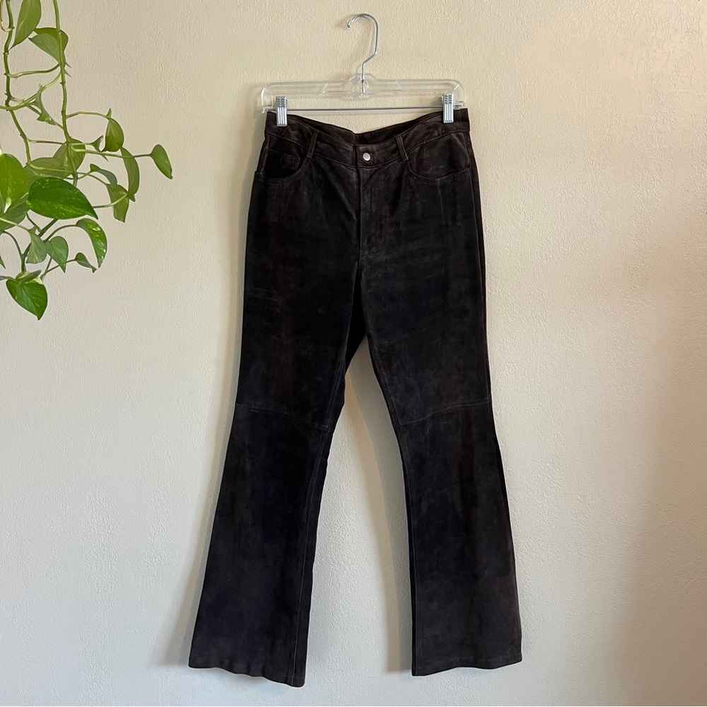 Vintage Express Brown Suede Mid Rise Bootcut Pants